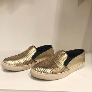 Steve Madden Gold Slip-on Sneakers